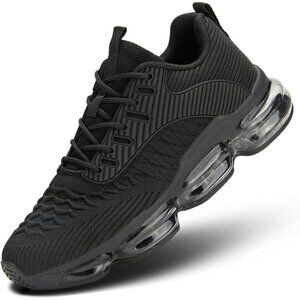 Women's Black Air Cushion Running Shoes Fashion Tennis Sneakers For Gym Fitness